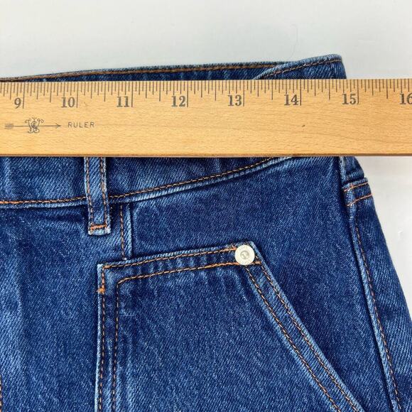 EUC LOFT High Rise Utility Straight Button Front Dark Stone Wash Jeans 4/ 27 - Picture 11 of 14